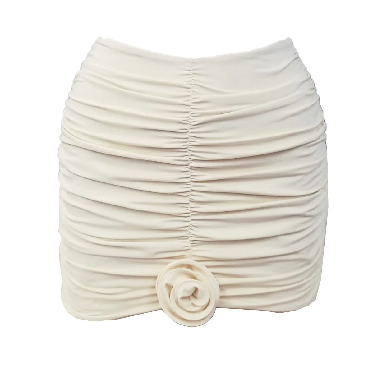 3D flower bikini three-piece set for women, nylon and spandex, solid colour, beige, sizes S M L