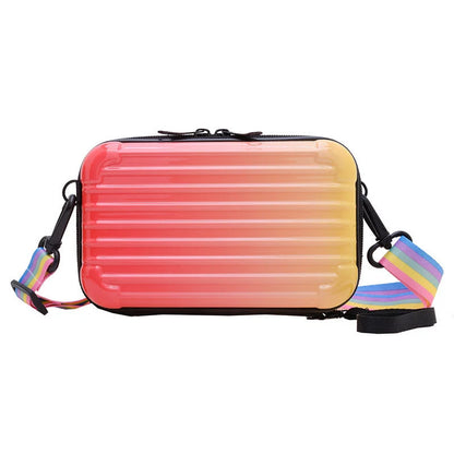 Geometric pattern PVC one-shoulder bag with adjustable strap