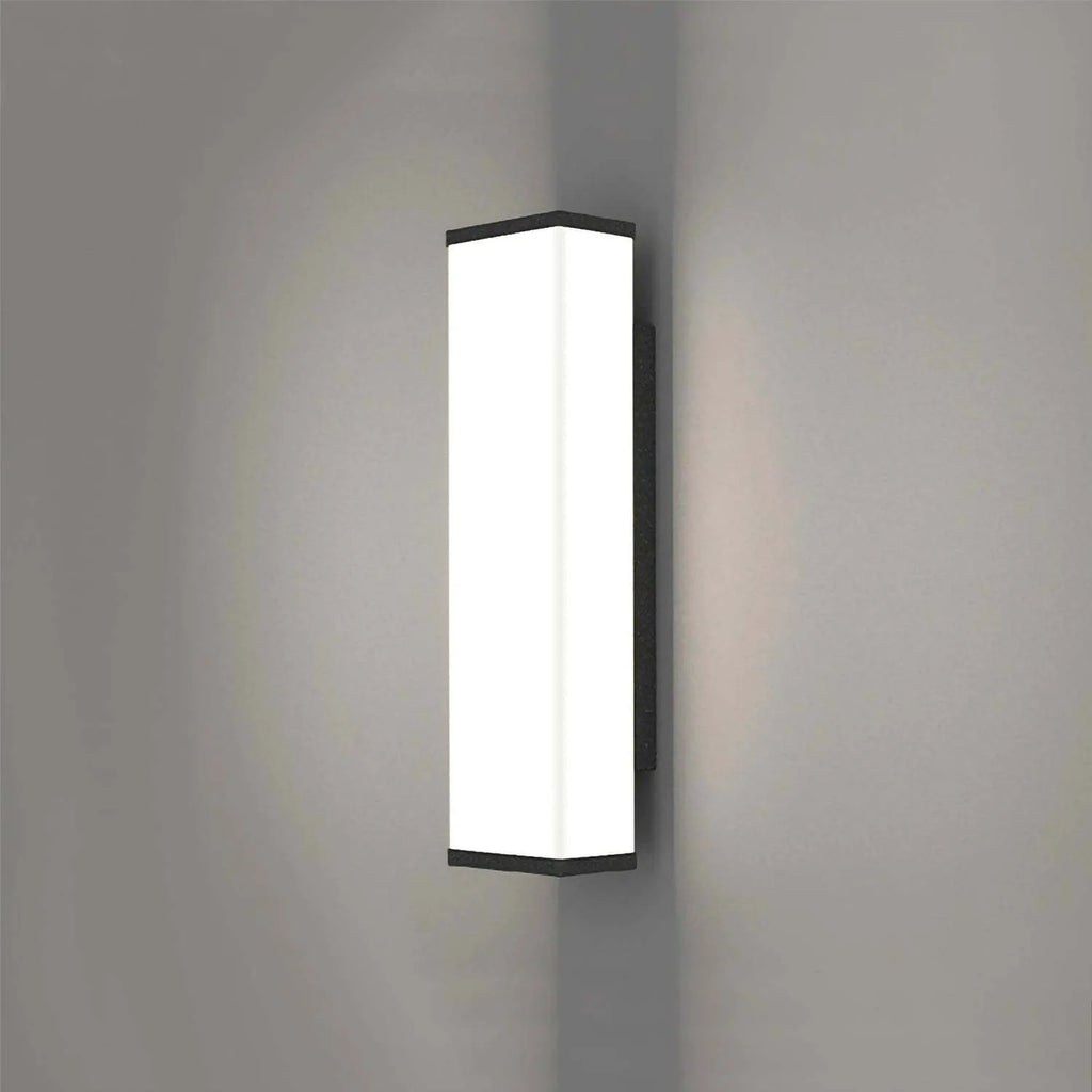 Outdoor wall light with LED strip, stainless steel and PC construction, IP65 waterproof rating