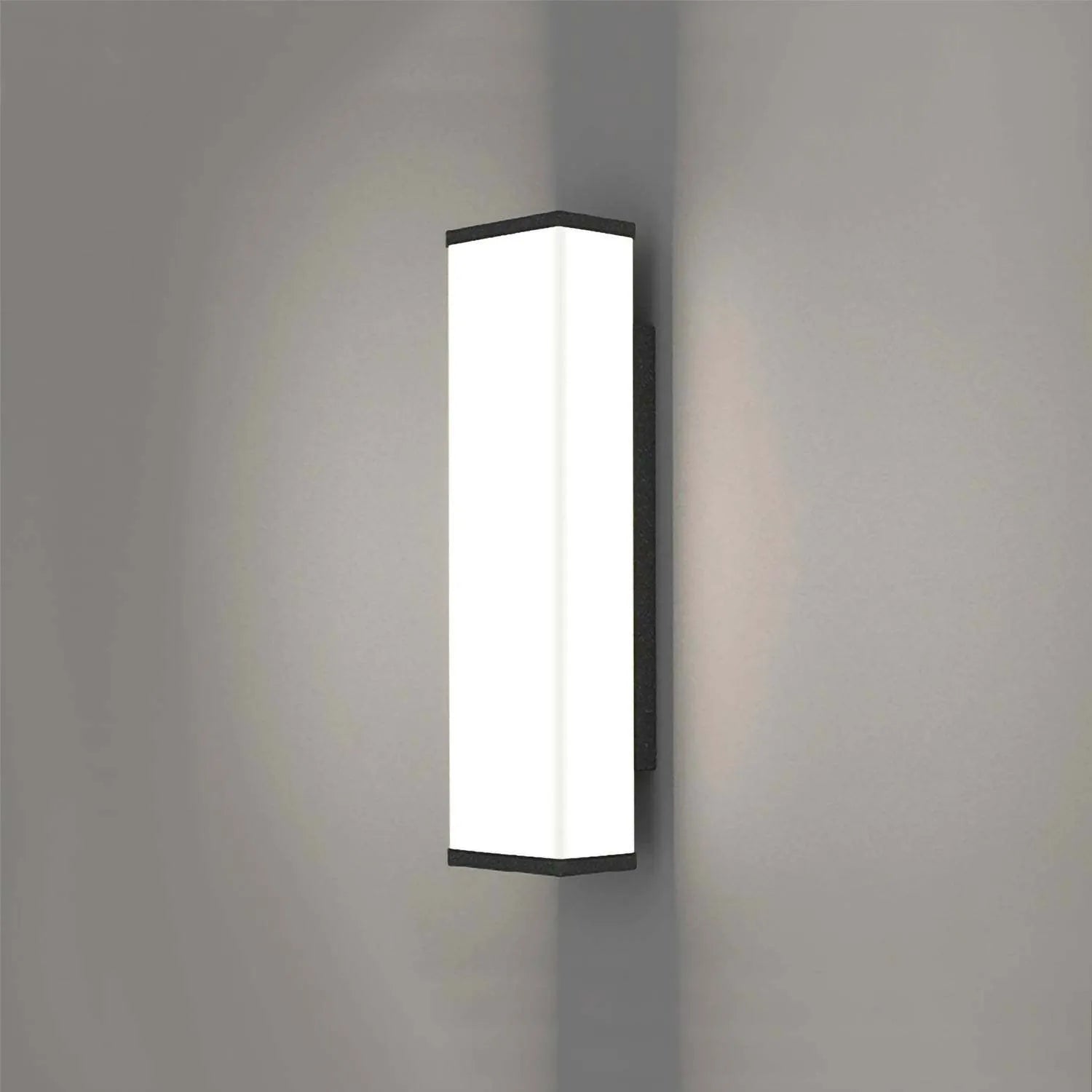 Outdoor wall light with LED strip, stainless steel and PC construction, IP65 waterproof rating