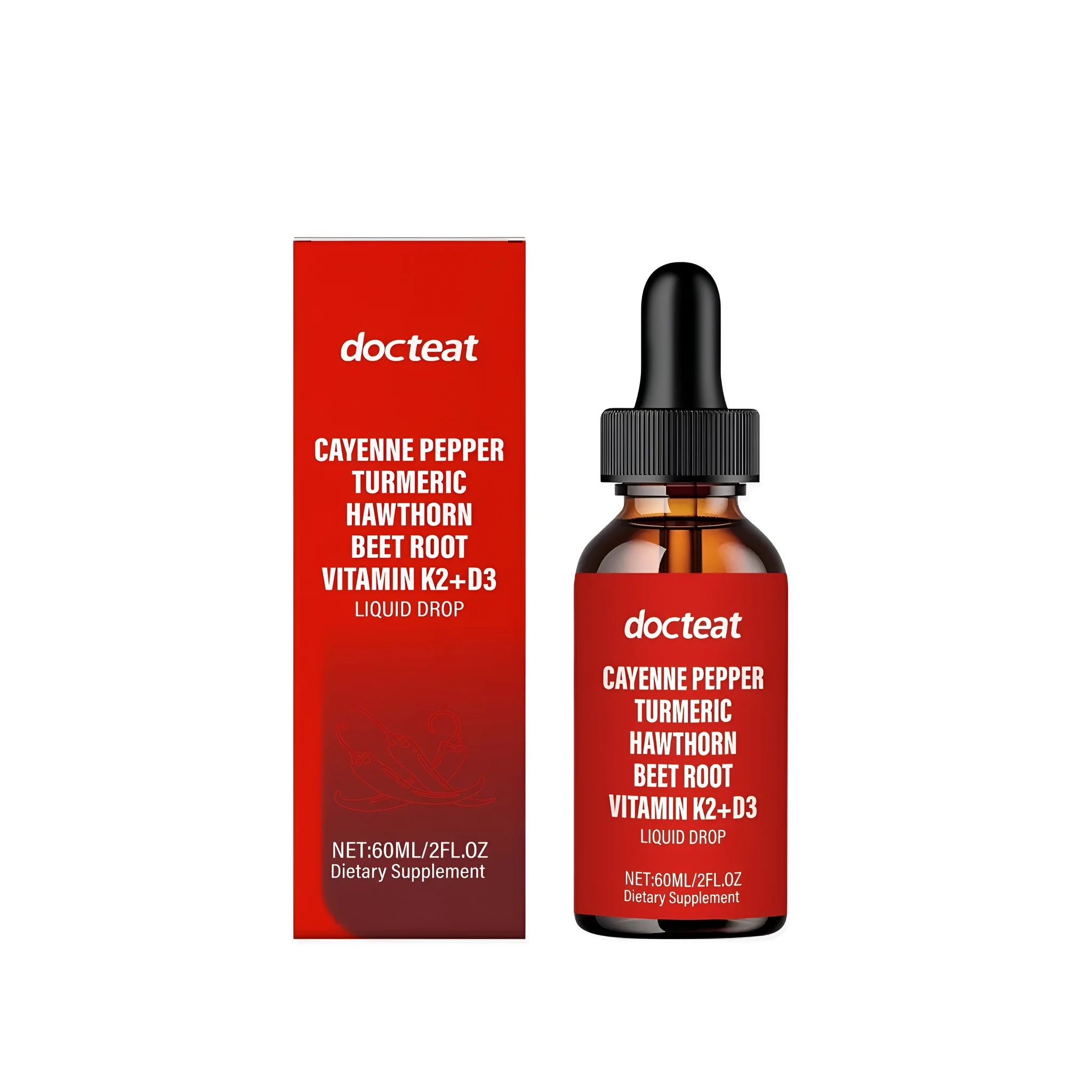 60ml bottle of Body Vitamin Nutritional Supplement Drops with dropper