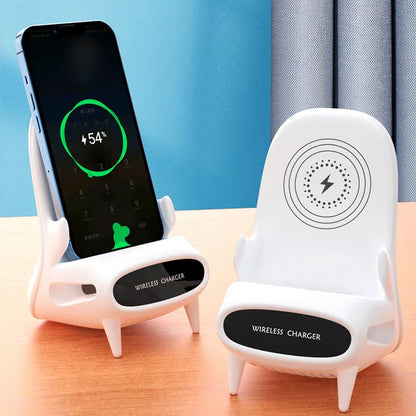 Portable mini chair wireless charger with 10W fast charge for smartphones