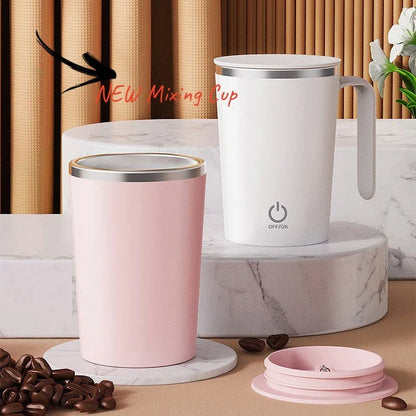 Automatic Electric Mixing Coffee Mug with Magnetic Stirrer for Hands-Free Blending of Hot Beverages