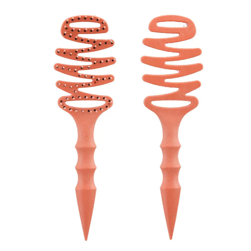 Anti-static Shunfa vent comb in wheat orange stalk hairless finish, made from PP wheat straw, over 20 cm long