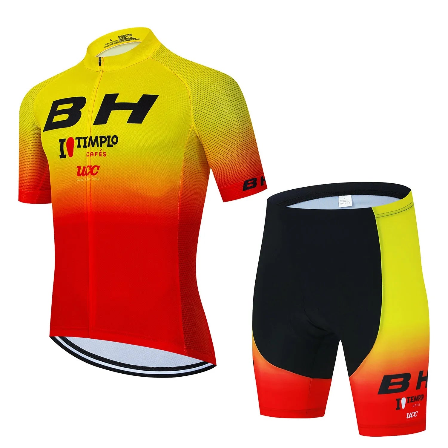 BH Men's Short Sleeve Riding Sweatshirt Suit quick-dry breathable mesh fabric cycling running hiking set