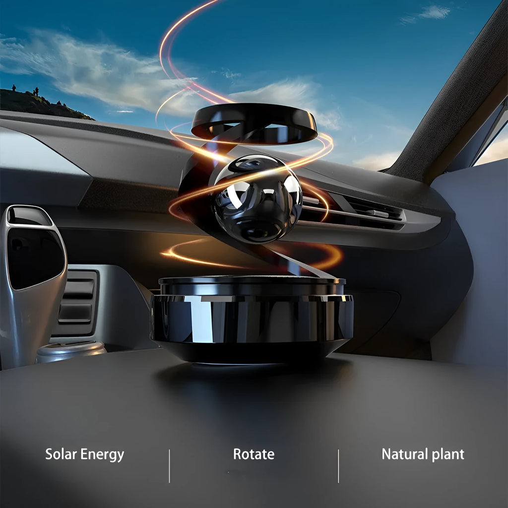 Solar-powered car aromatherapy diffuser dashboard ornament with fragrance options