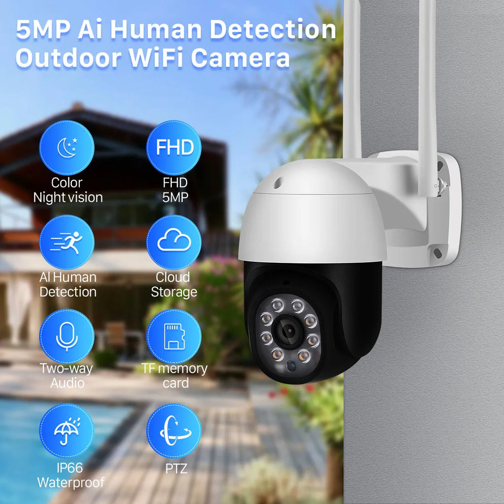 White 2 inch 5MP wireless security camera outdoor ABS mini ball with 6mm lens
