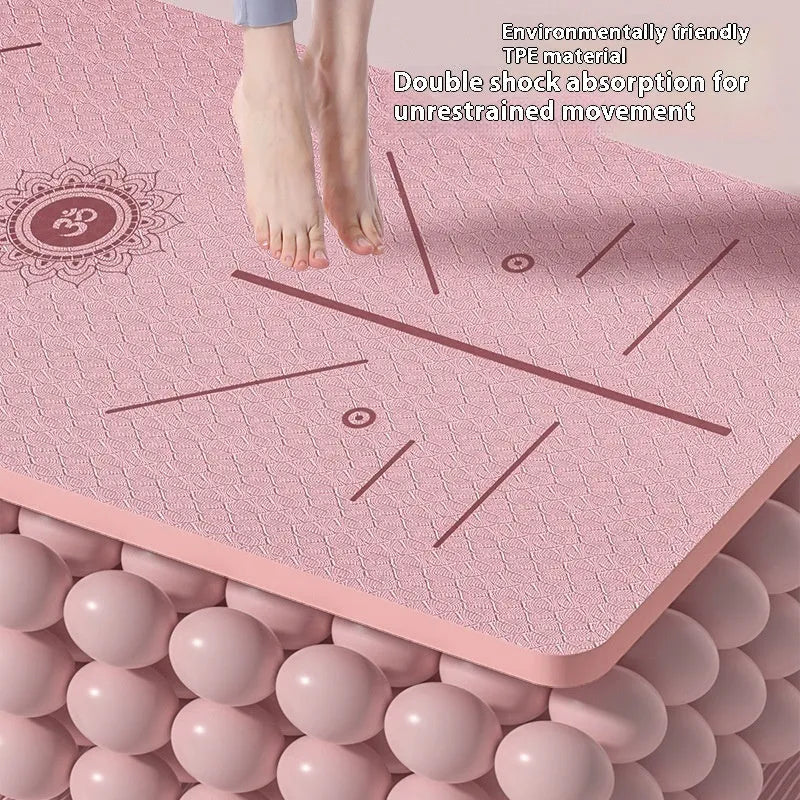 TPE non-slip gymnastics mat in mint green, showing its widened 70cm width and textured surface.
