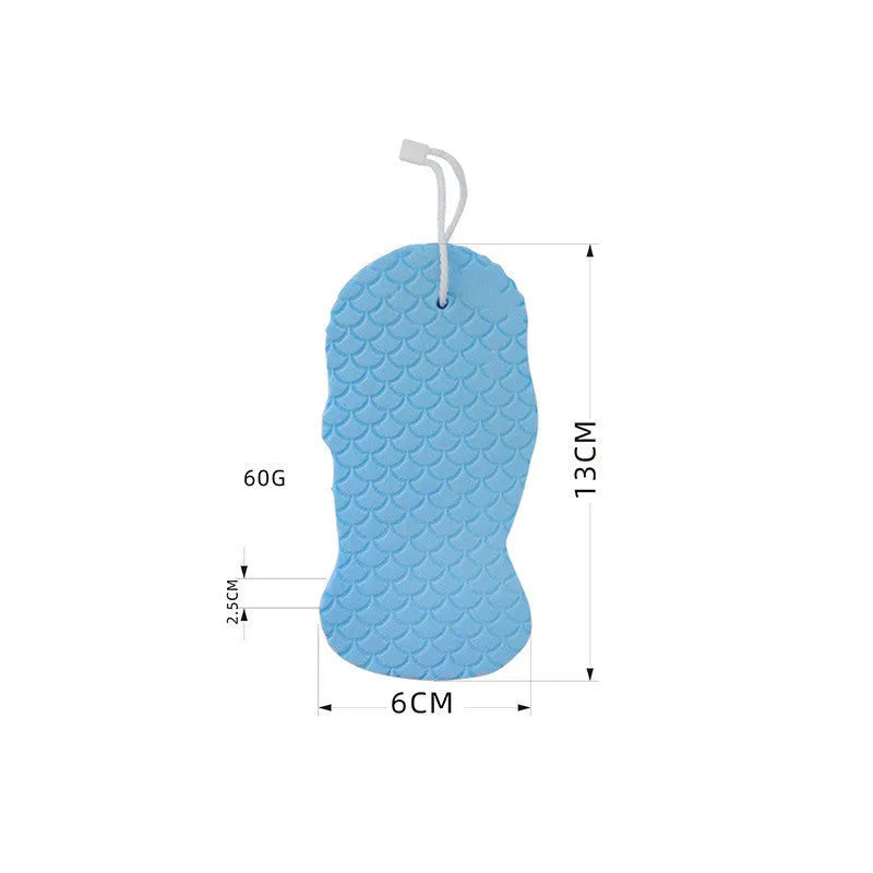 White 3D fish scale pattern bath ball sponge for gentle body exfoliation.