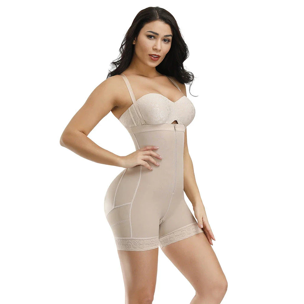 Premium plus-size shapewear pants with adjustable waistband and hips, designed to flatter and smooth your curves.