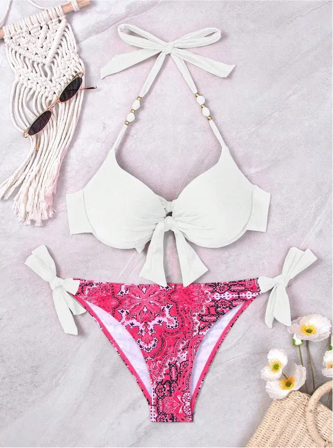 Ladies polyester bikini swimsuit in multiple colours with size options