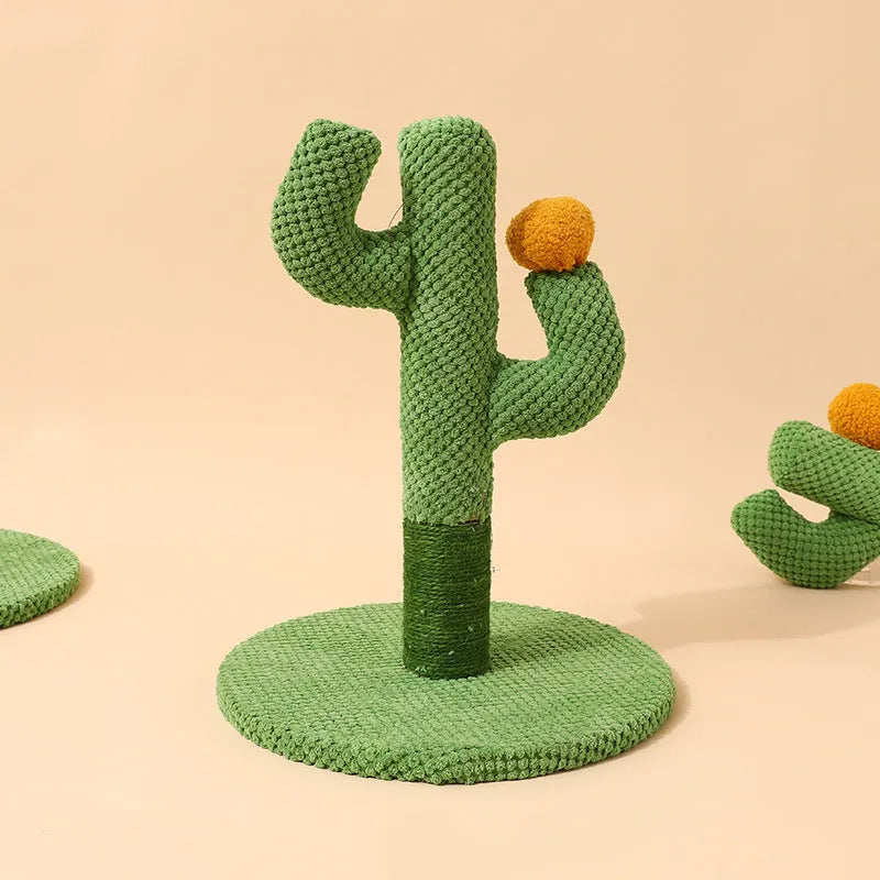 Cactus cat scratch board climbing toy with coconut tree and sisal scratching surfaces