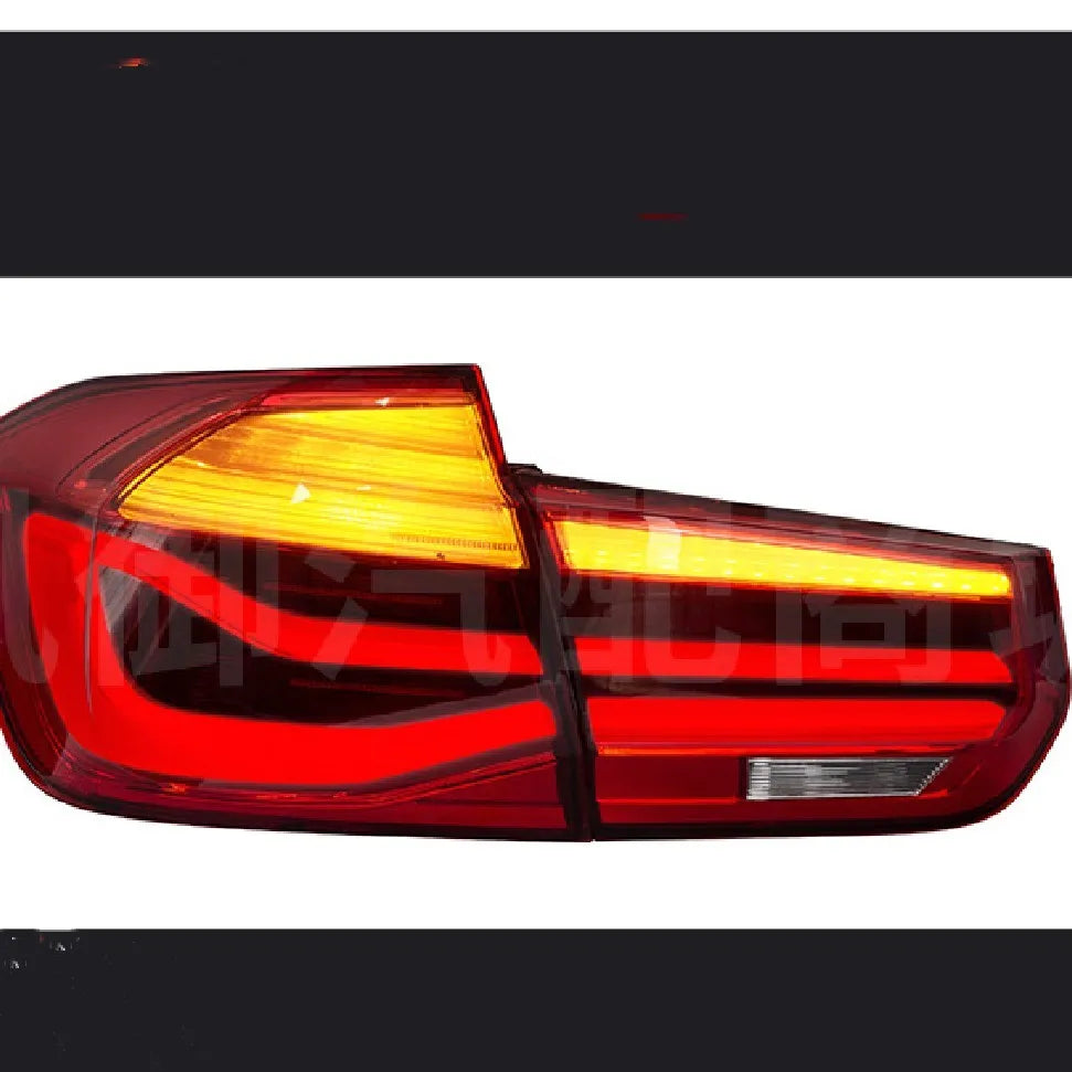 BMW 3 Series tail light assembly with LED running light strips in smoked black lens option