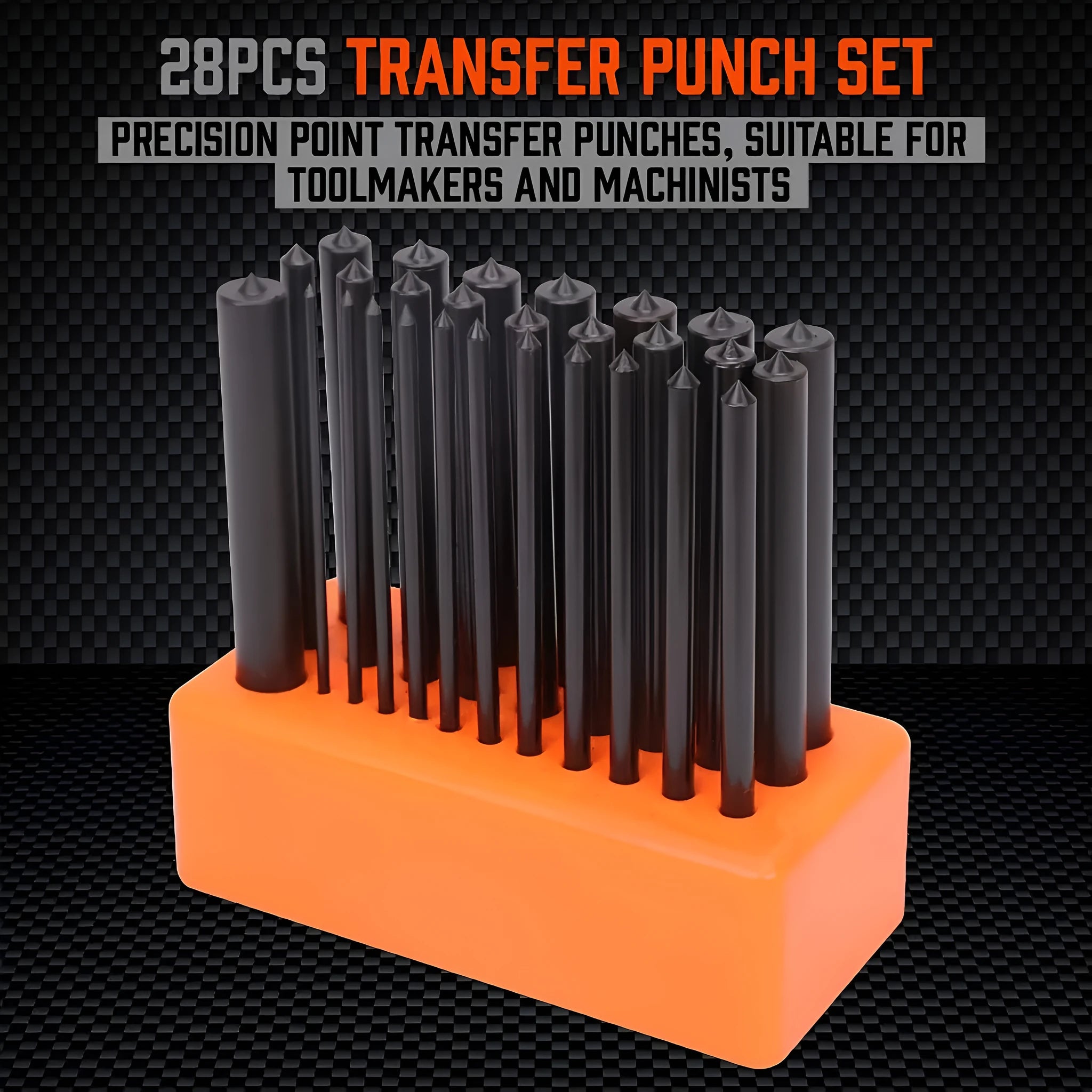 Orange plastic handle punch needle tool with metal head for textile crafting