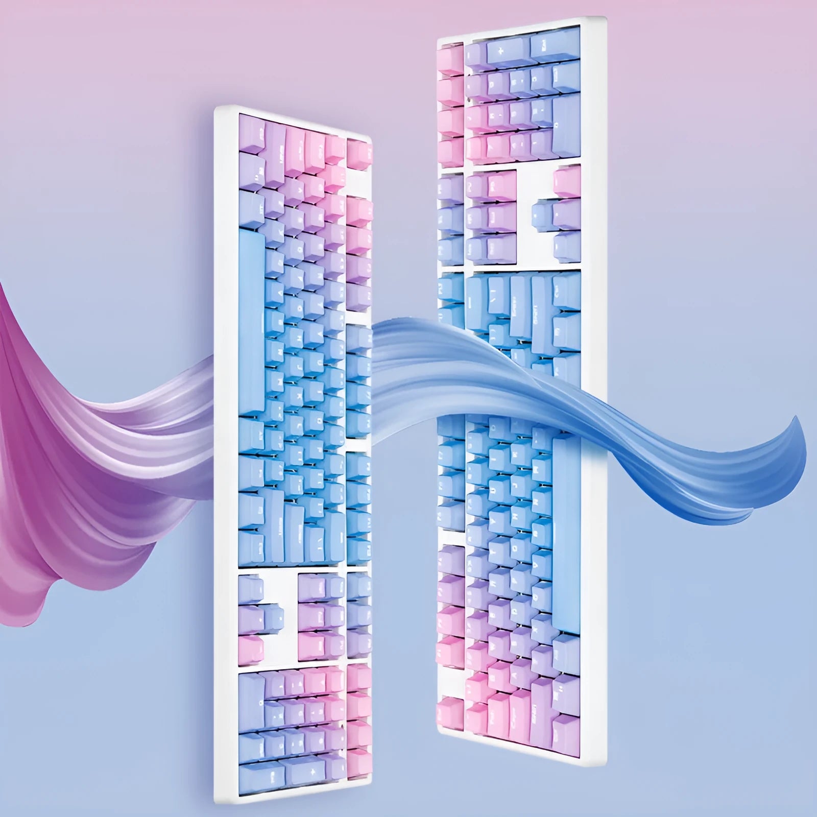 104 PBT word penetration dyed keycaps with translucent legends and OEM profile for mechanical keyboard