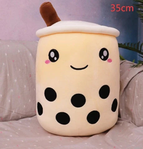 Strawberry Milk Tea Plush Boba Cup Toy in various colours and sizes