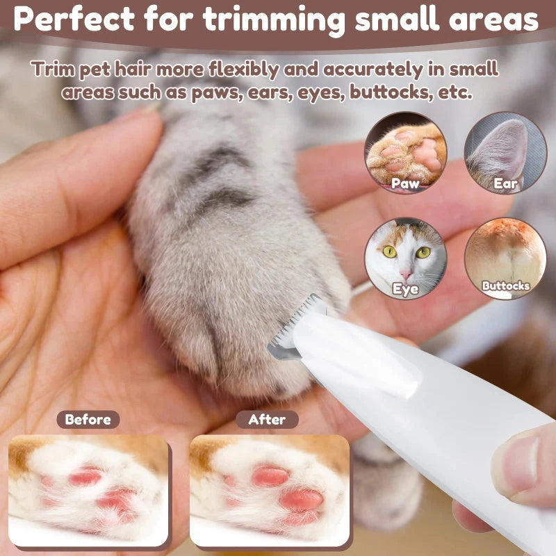 LED Dog Paw Trimmer with waterproof design and stainless steel blade