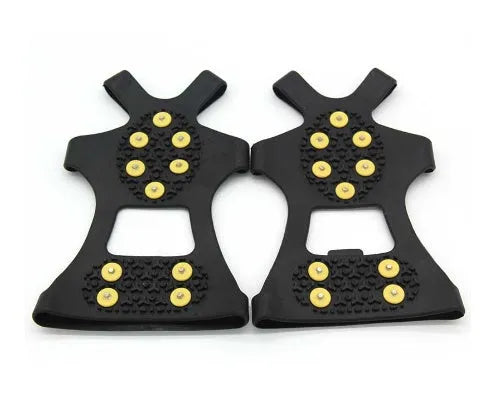 Outdoor hiking ice chain spikes anti-skid shoe attachment in black for winter walking