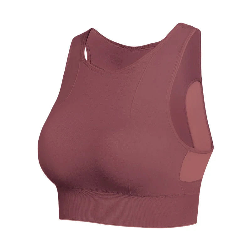 No Underwire Mesh Beauty Back Double-decker Sports Bra in various colours