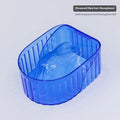 Plastic manicure bowl in transparent colour for nail soaking on white background