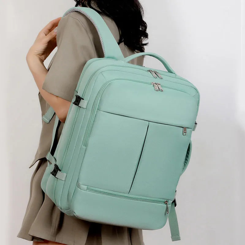 Waterproof Oxford cloth laptop backpack with multiple pockets for 15.6-inch computers