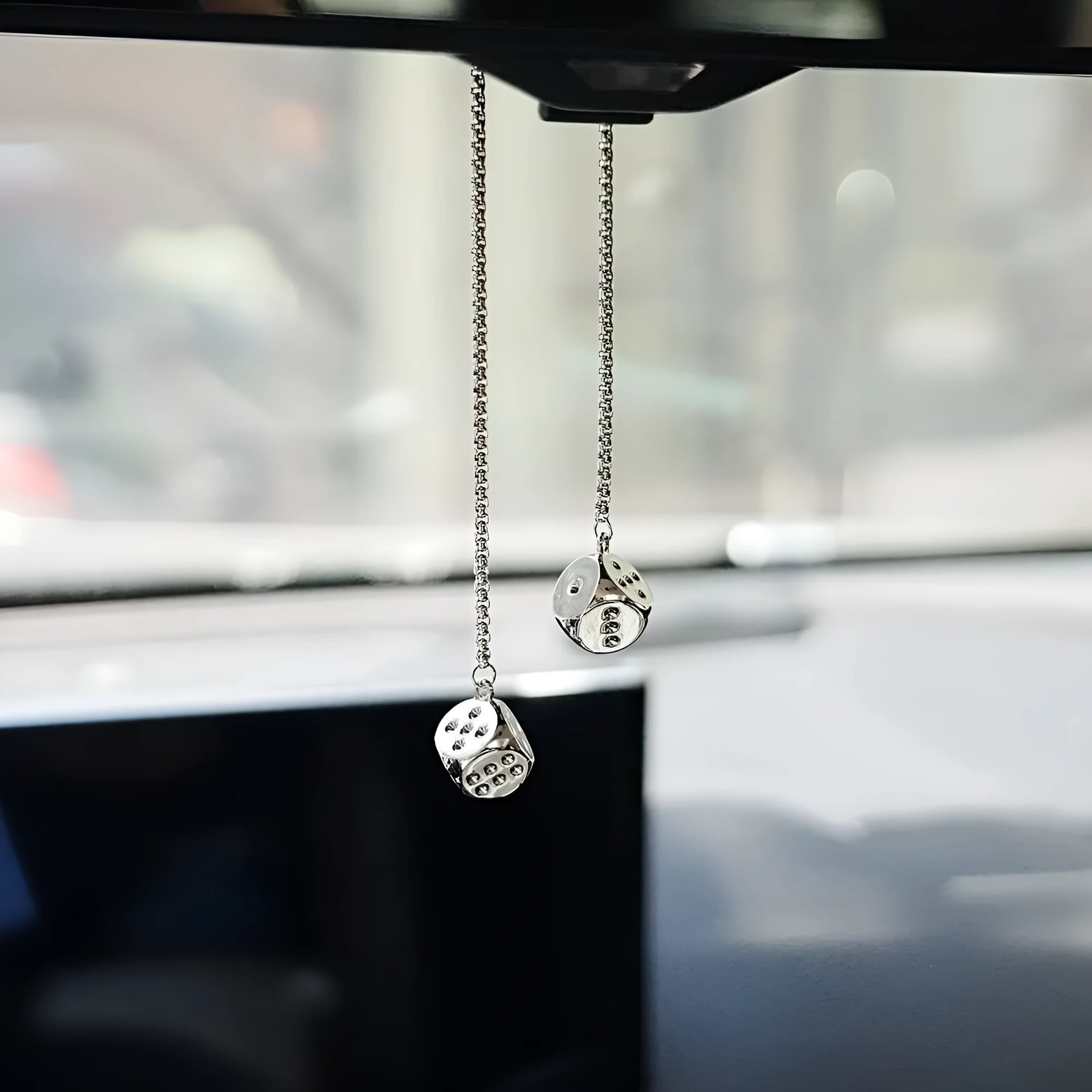 Alloy car rearview mirror pendant with cartoon design for interior decoration
