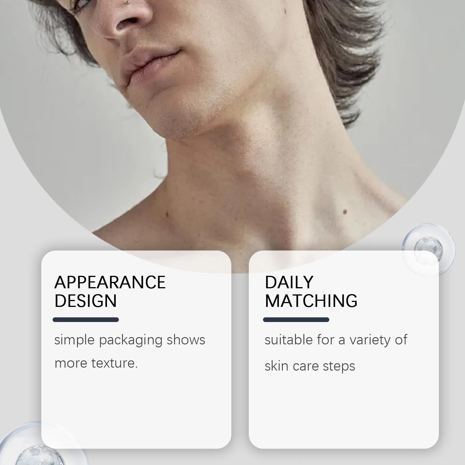 50g tube of men's neck treatment cream with collagen and retinol for the décolletage