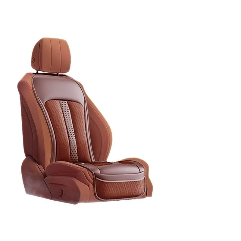 Ventilated car seat cushion with cooling fans in black or brown colour options