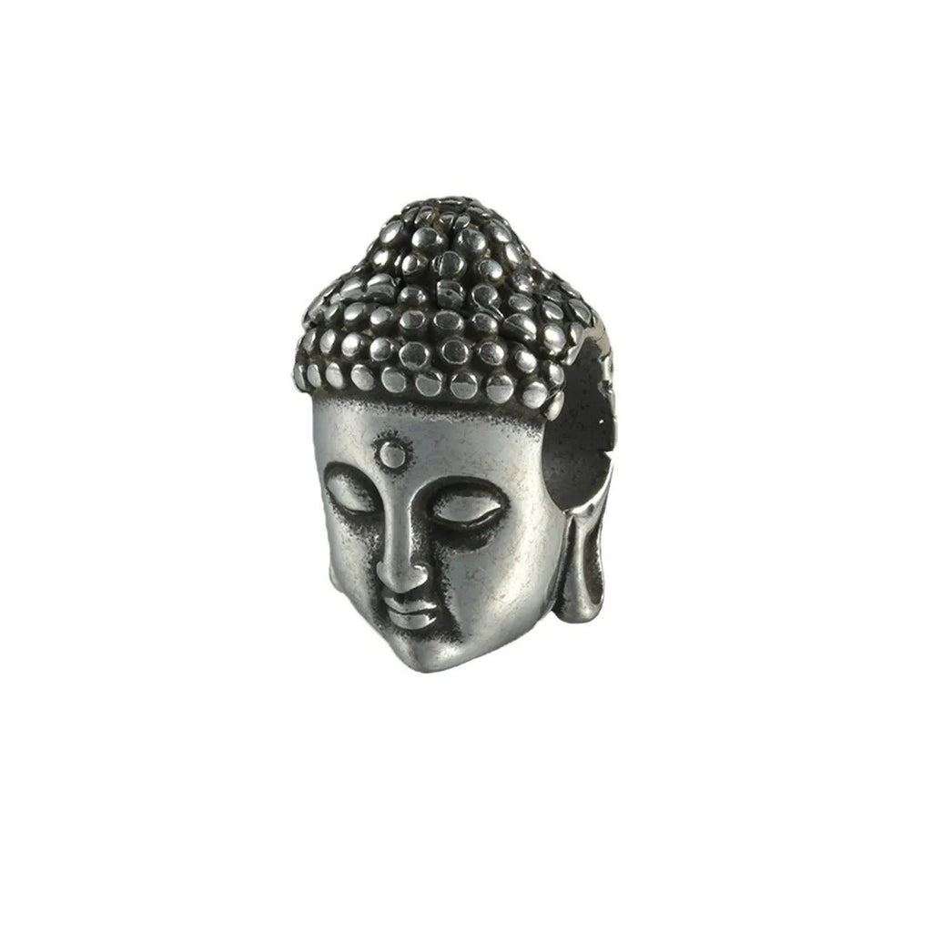 Stainless steel hollow skull and Buddha head geometric ear cuff for hip hop style.