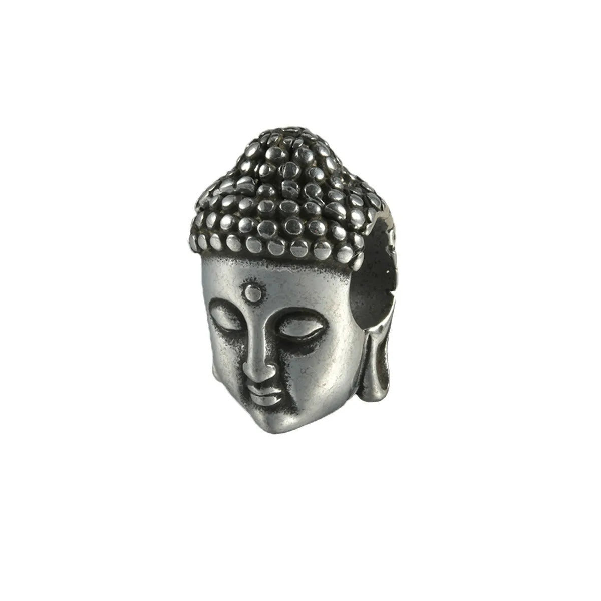 Stainless steel hollow skull and Buddha head geometric ear cuff for hip hop style.