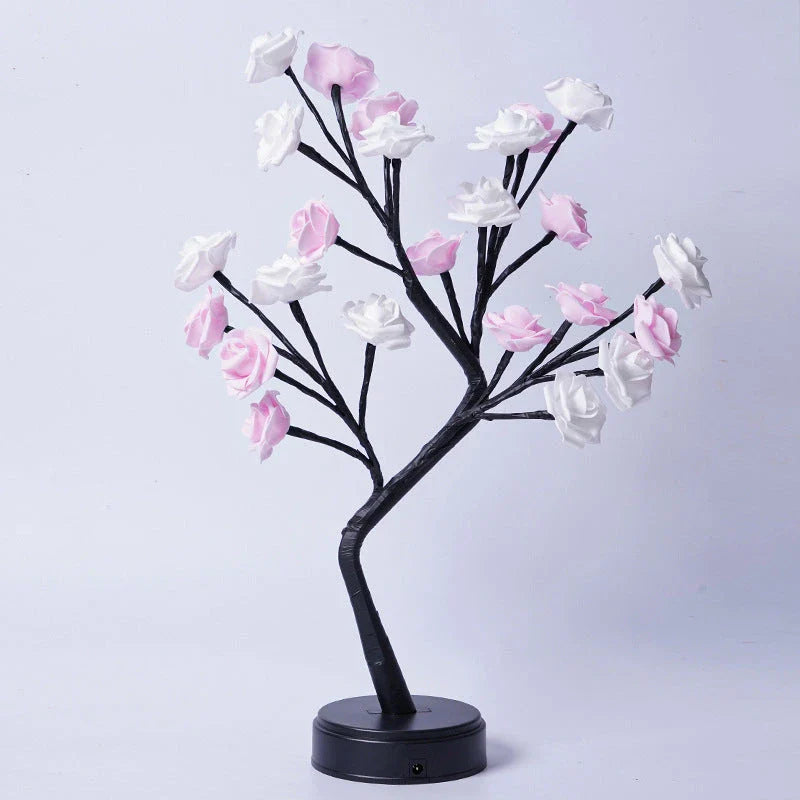 Elegant USB-powered flower lamp with detailed 3D rose design, providing warm, ambient lighting for any room