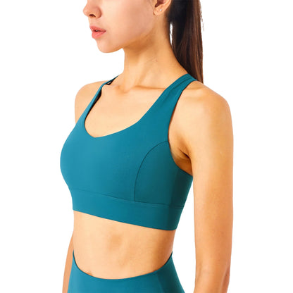 Gather Strength Wrap Mesh Panel Yoga Bra in various colours and sizes