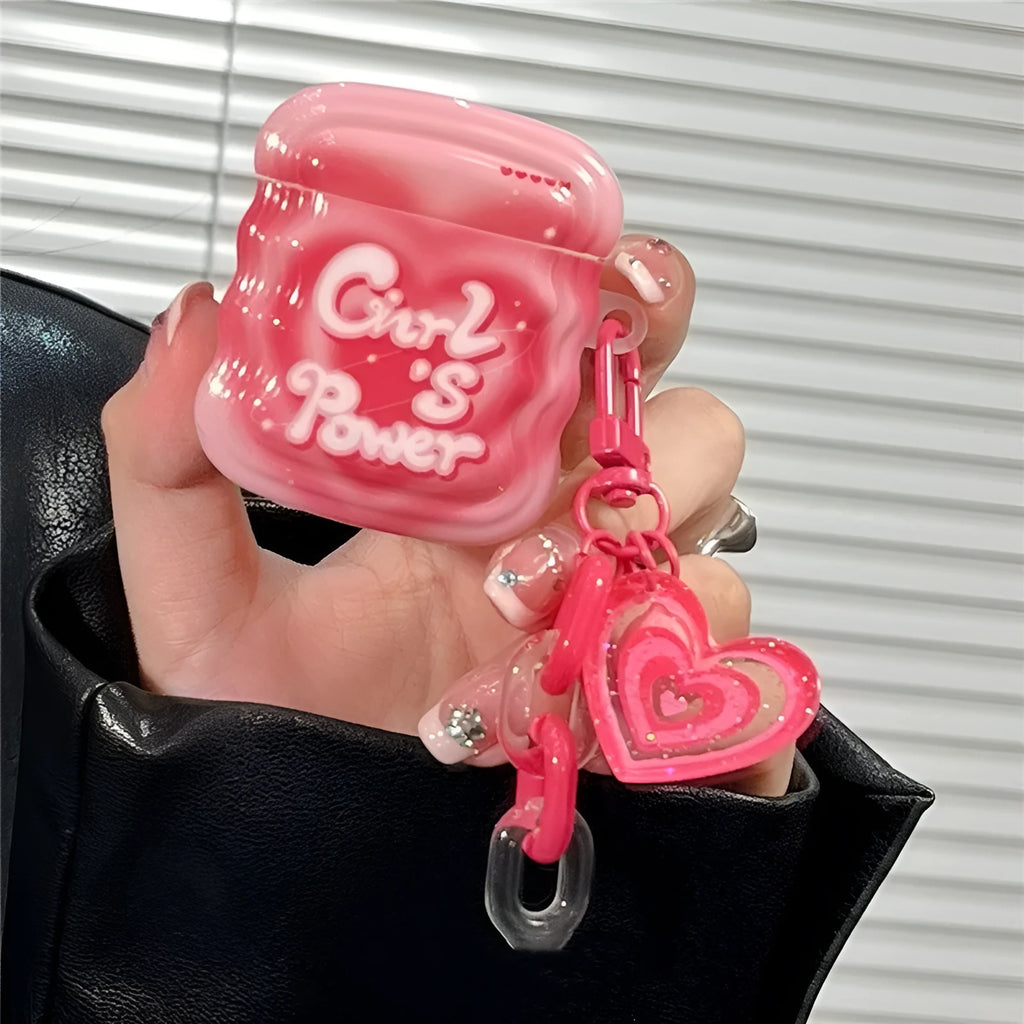 Pink Spice Girl silicone back cover protective case for AirPods Pro