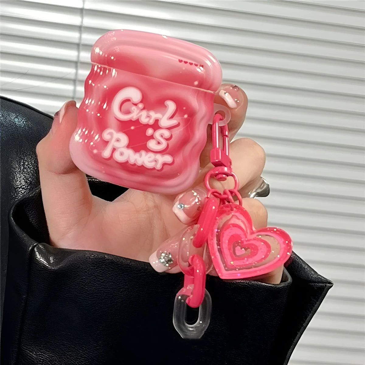 Pink Spice Girl silicone back cover protective case for AirPods Pro