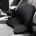 Car seat waist pad with memory cotton fill in beige, shown alongside a matching headrest.