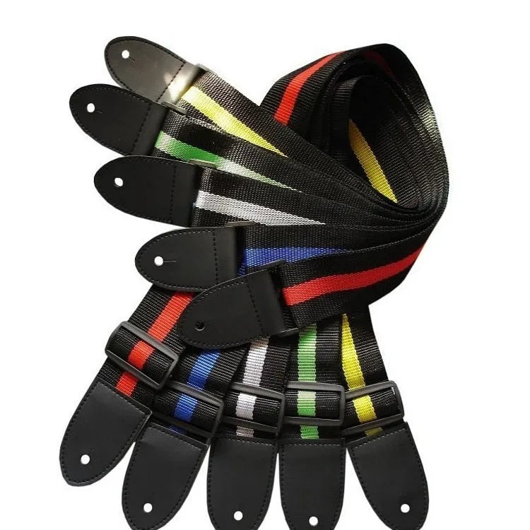 Universal woven crossbody instrument strap for guitar, bass, and ukulele in five colour options.