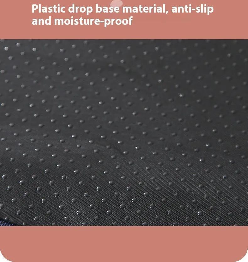 Brown removable washable memory sponge dog mat measuring 100x75x10cm on a wooden floor.