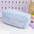 Korean style canvas pencil box with ten-layer flip design in multiple colour options