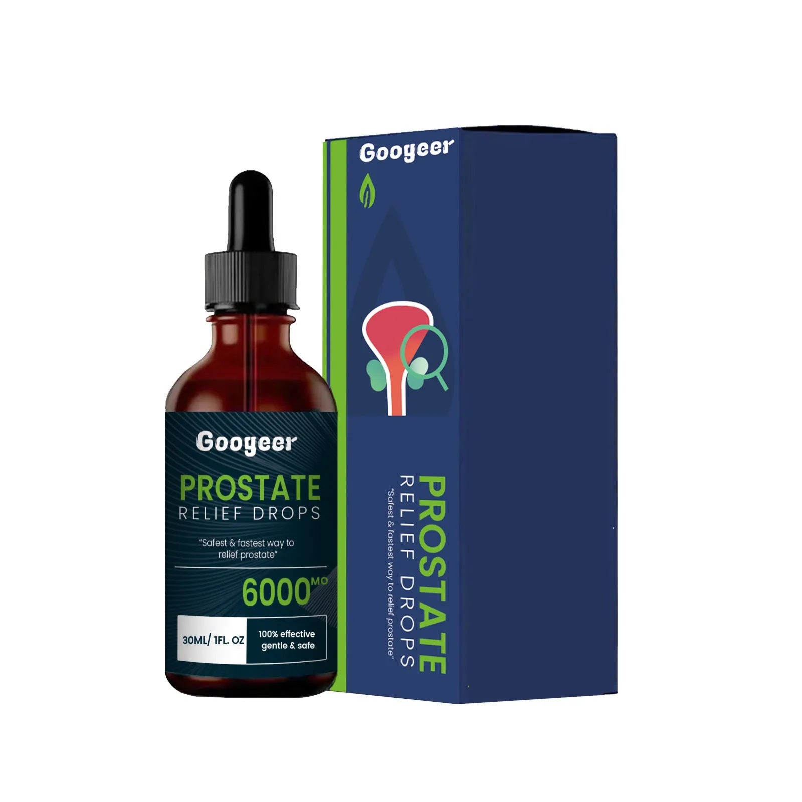 30ml bottle of men's massage oil with nursing dropper for body treatment and physical discomfort relief