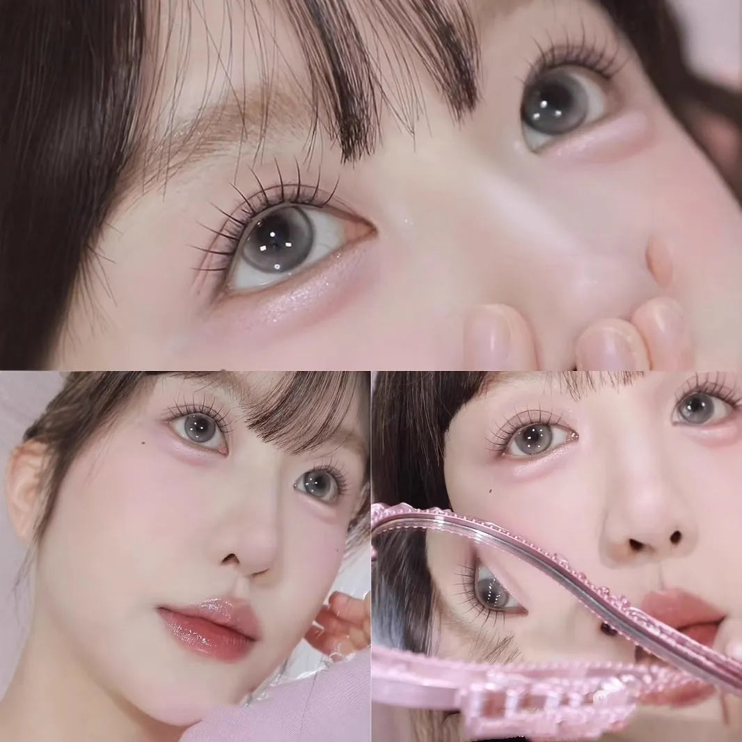 Reusable false eyelash stickers with 48 artificial fibre clusters including glue and tweezers