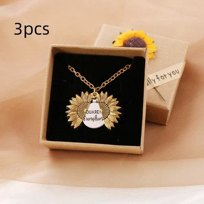 Radiant sunflower pendant necklace in various colors and quantities