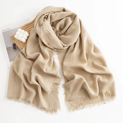 Herringbone pattern artificial cashmere scarf in various colours with tassel fringe