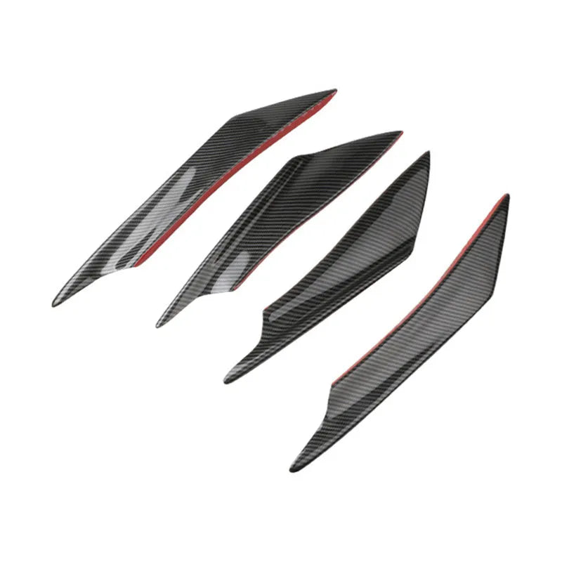 Carbon fibre automotive bumper blade spoiler kit with four ABS plastic components for bumper modification