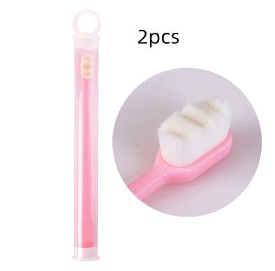 Ultra-fine nylon toothbrush with super soft 2.3cm bristles for sensitive gums