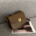 Women's soft PU one-shoulder underarm small square bag in a horizontal shape, shown in various colours.
