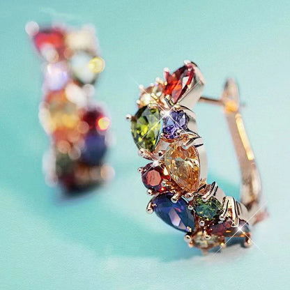 Diamond Crystal Zircon Ear Clip Affordable Luxury Earrings in various colours