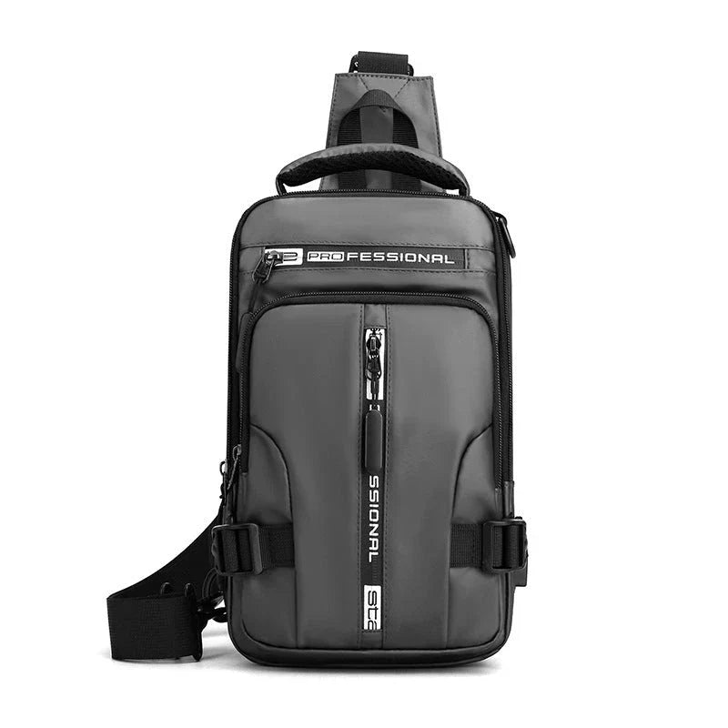 A versatile crossbody backpack for men with multiple pockets and a sleek, square profile for convenient, hands-free carry