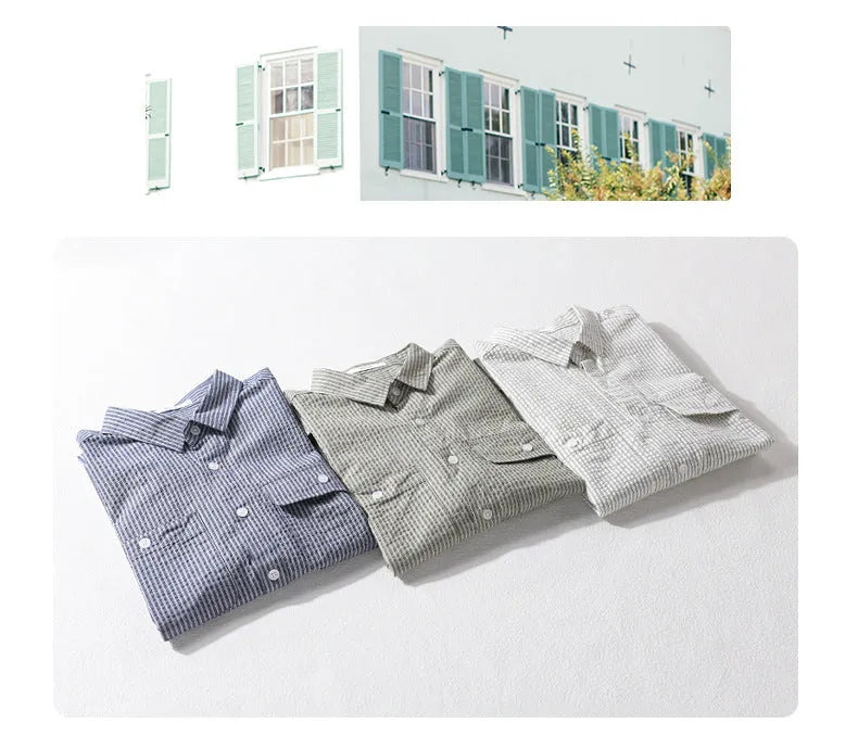 Men's short sleeve casual cotton shirt in white, loose fit, summer style