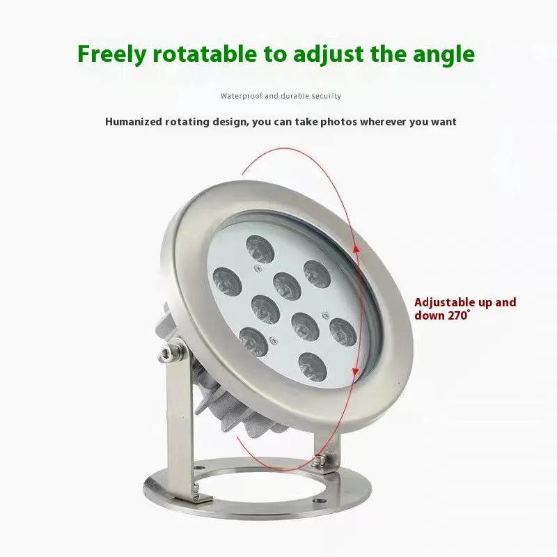 LED underwater fountain and pool lamp 6W blue light for swimming pools and fish ponds
