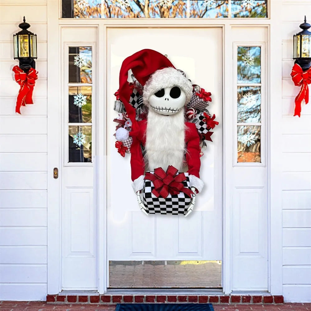 Garland with Jack doll three-dimensional wooden cloth decoration for European American holiday family show window